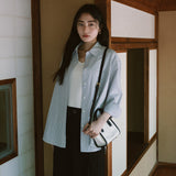 Loose Fit Seersucker Check Shirt