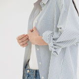 Loose Fit Seersucker Check Shirt
