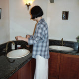 SITP5247 KUWAMURA Pale Check Shirt_Blue