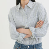 Loose Fit Seersucker Check Shirt