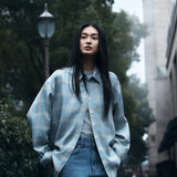 SITP5273 KUWAMURA Lier Check Shirt_Sky blue