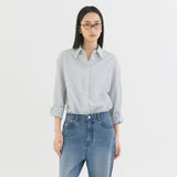 Loose Fit Seersucker Check Shirt
