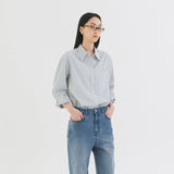 Loose Fit Seersucker Check Shirt