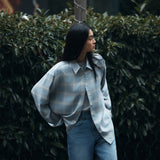 SITP5273 KUWAMURA Lier Check Shirt_Sky blue