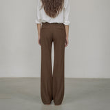 SIPT7128 Minimal Low-Rise Bootcut Slacks_Brown