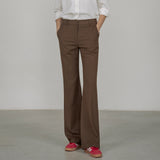 SIPT7128 Minimal Low-Rise Bootcut Slacks_Brown