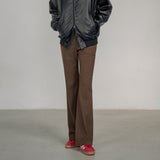 SIPT7128 Minimal Low-Rise Bootcut Slacks_Brown