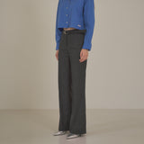 SIPT7090 Feminine Low-Rise Bootcut Slacks_Charcoal