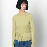 SIKN2179 Strap U-Neck Sleeveless Knit_Yellow Green