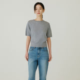SIKN2184 Basic Round Neck Short Sleeve Knit_Melange gray