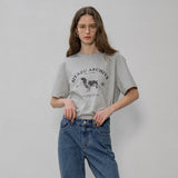 SITP5191 Archive Hound Print T-Shirt_Melange gray