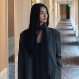 SIAC3112 Airy Long Scarf_Black