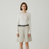 SIKN2177 Hairy Ribbed Knit_Cream