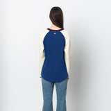 SIKN2176 Waffle Raglan Color Block Knit_Mix Blue