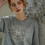 SITP5064 Basset Hound T-shirt_ Melange gray