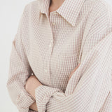 SITP5197 Loose Fit Seersucker Check Shirt_Pink