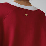 SIKN2181 Balloon V-Neck Loose Fit Knit_Red