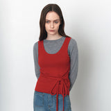 SIKN2179 Strap U-Neck Sleeveless Knit_Red
