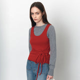 SIKN2179 Strap U-Neck Sleeveless Knit_Red