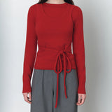 SIKN2179 Strap U-Neck Sleeveless Knit_Red