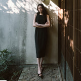 SIA8037 Airy Halter Neck Long Dress_Black