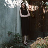 SIA8037 Airy Halter Neck Long Dress_Black