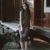 SIA8037 Airy Halter Neck Long Dress_Brown