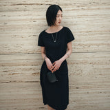 SIA8039 Pleated Wrap Dress_Black