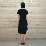 SIA8039 Pleated Wrap Dress_Black