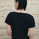 SIA8039 Pleated Wrap Dress_Black