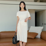 SIA8039 Pleated Wrap Dress_Lemon