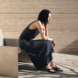 SIA8040 Comfortable Jersey Long Dress_Charcoal