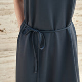 SIA8040 Comfortable Jersey Long Dress_Charcoal