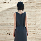 SIA8040 Comfortable Jersey Long Dress_Charcoal