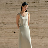 SIA8040 Comfortable Jersey Long Dress_Olive