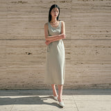 SIA8040 Comfortable Jersey Long Dress_Olive