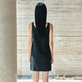SIA8041 Classic Linen Mini Dress_Black