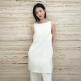 SIA8041 Classic Linen Mini Dress_Ivory