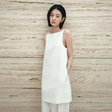 SIA8041 Classic Linen Mini Dress_Ivory