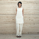 SIA8041 Classic Linen Mini Dress_Ivory