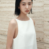 SIA8041 Classic Linen Mini Dress_Ivory