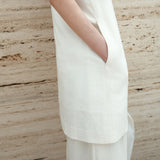 SIA8041 Classic Linen Mini Dress_Ivory