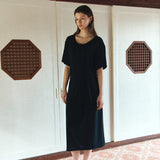 SIA8042 Relaxed Jersey Wrap Dress_Black