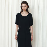 SIA8042 Relaxed Jersey Wrap Dress_Black