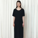 SIA8042 Relaxed Jersey Wrap Dress_Black