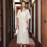 SIA8042 Relaxed Jersey Wrap Dress_Cream