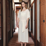 SIA8042 Relaxed Jersey Wrap Dress_Cream