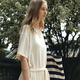SIA8042 Relaxed Jersey Wrap Dress_Cream