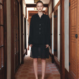 SIA8043 Sheer Layered Wrinkle Dress_Black