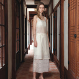 SIA8043 Sheer Layered Wrinkle Dress_Cream